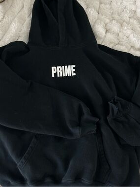 Logan Paul’s PRIME Black Graphic Hoodie - White Logo